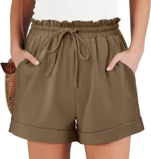 Angerella Women Casual Shorts Drawstring Comfy Elastic Waist Shorts Summer Pull On Short Pants with Pockets