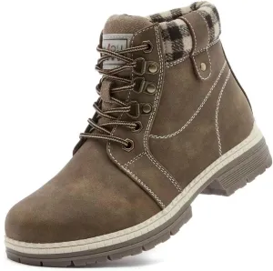 ANJOUFEMME Casual Winter Hiking Boots For Women - Womens Outdoor Snow Ankle Boots Waterproof Lightweight Lace up Fur Lined Walking Hiking Shoes