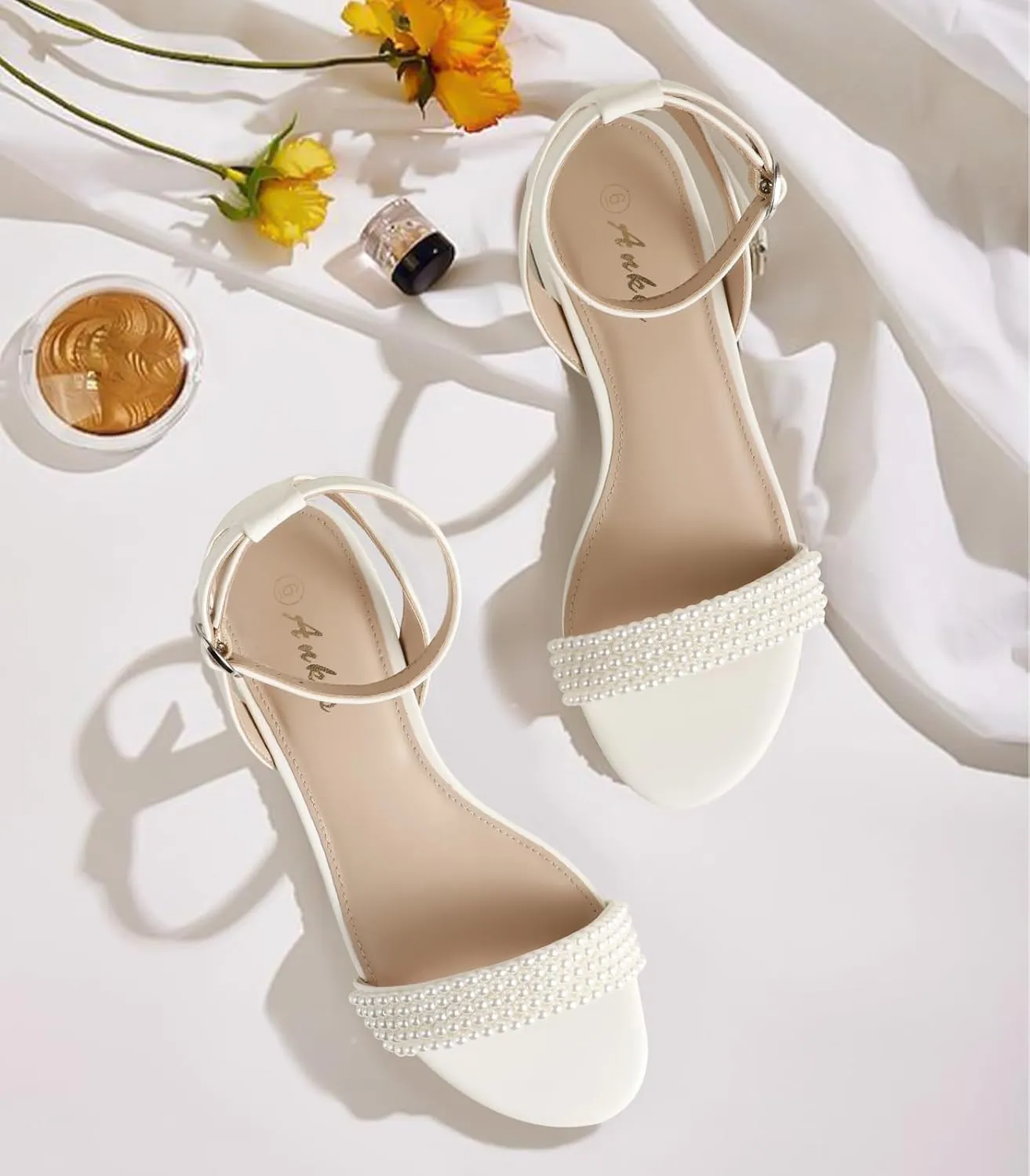 Ankis Black Nude White Red Women Sandals Comfortable Walking Strappy Open Toe Sandals for Women Dressy Summer 1 Inch Low block Heel Flat Adjustable Ankle Strap Wide Available Shoes 2024