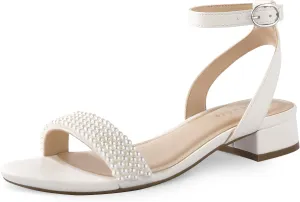 Ankis Black Nude White Red Women Sandals Comfortable Walking Strappy Open Toe Sandals for Women Dressy Summer 1 Inch Low block Heel Flat Adjustable Ankle Strap Wide Available Shoes 2024