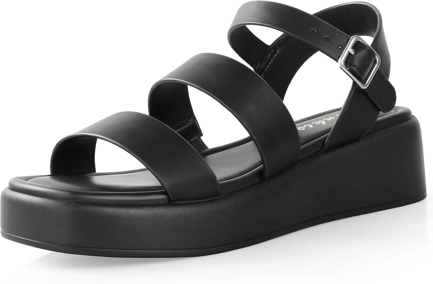 Ankis Platform Sandals Two Bands Open Toe Heeled Sandals with Adjustable Ankle Strap Comfortable and Lightweight Wedge Shoes in Summer