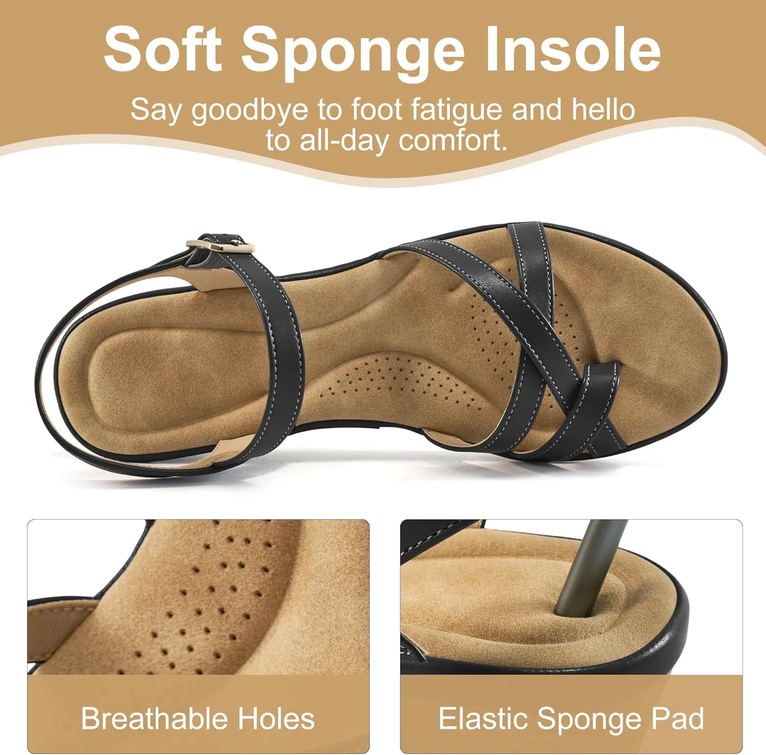 Aomigoct Dressy Womens Wedge Sandals: Comfortable Platform Work Sandals for Women 2025 - Casual Walking Wedding Shoes