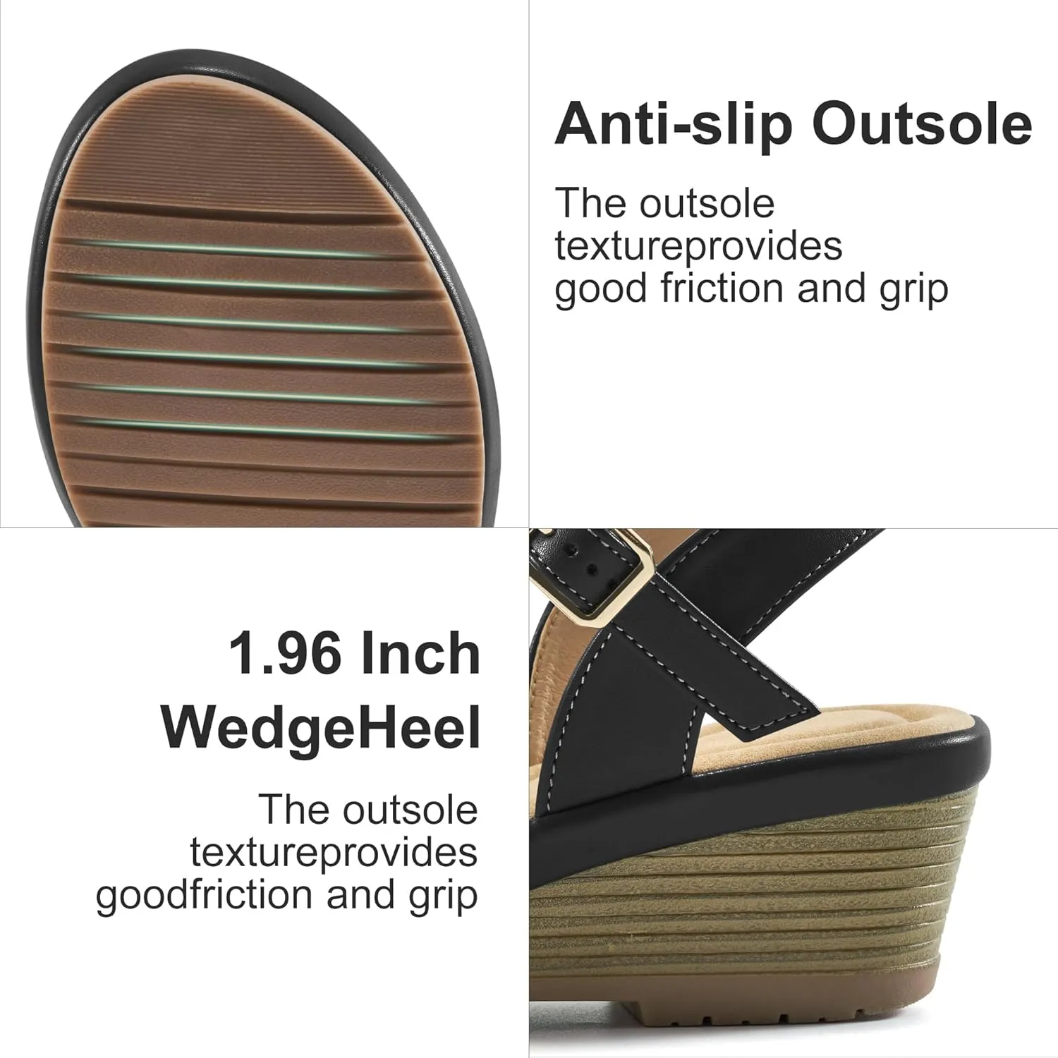 Aomigoct Dressy Womens Wedge Sandals: Comfortable Platform Work Sandals for Women 2025 - Casual Walking Wedding Shoes
