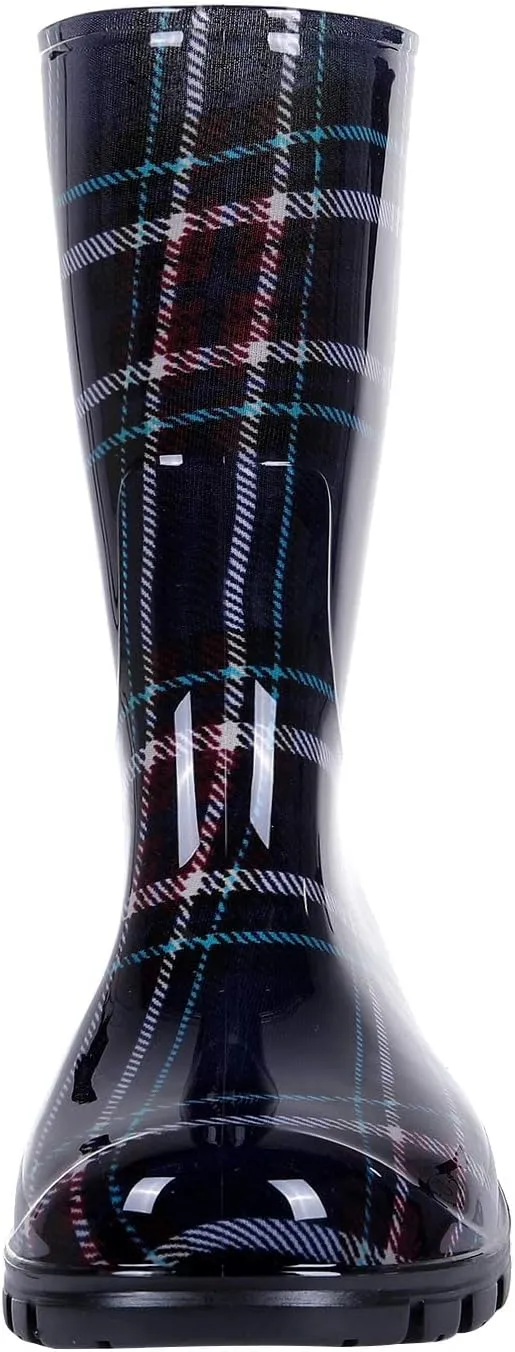 Asgard Women's Mid Calf Rain Boots Printed Waterproof Rubber Boots Short Garden Shose