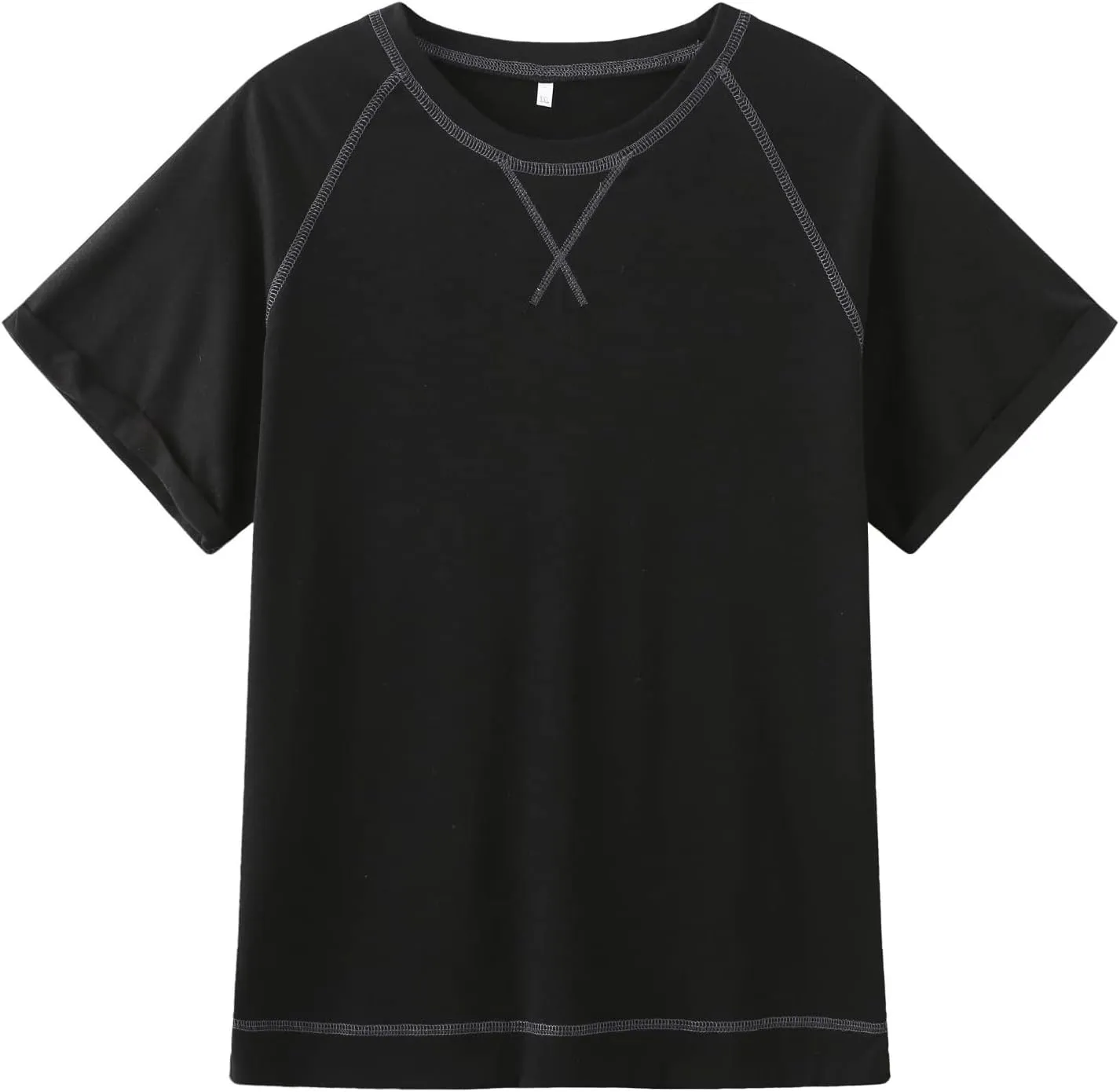 ayreus Women's Casual Short Sleeve T Shirts Crewneck Raglan Tees Side Split Summer Tunic Tops