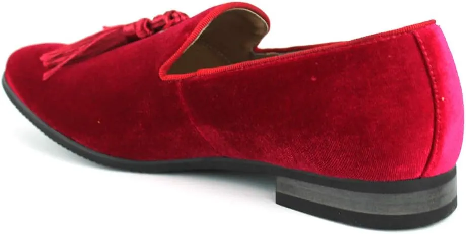 AZAR MAN Men's Velvet Slip On Loafer Dress Shoes Tudors