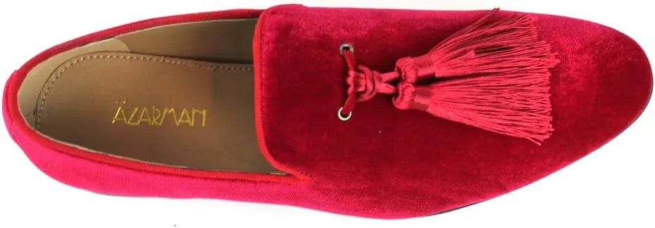 AZAR MAN Men's Velvet Slip On Loafer Dress Shoes Tudors