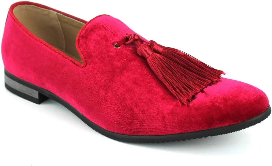 AZAR MAN Men's Velvet Slip On Loafer Dress Shoes Tudors