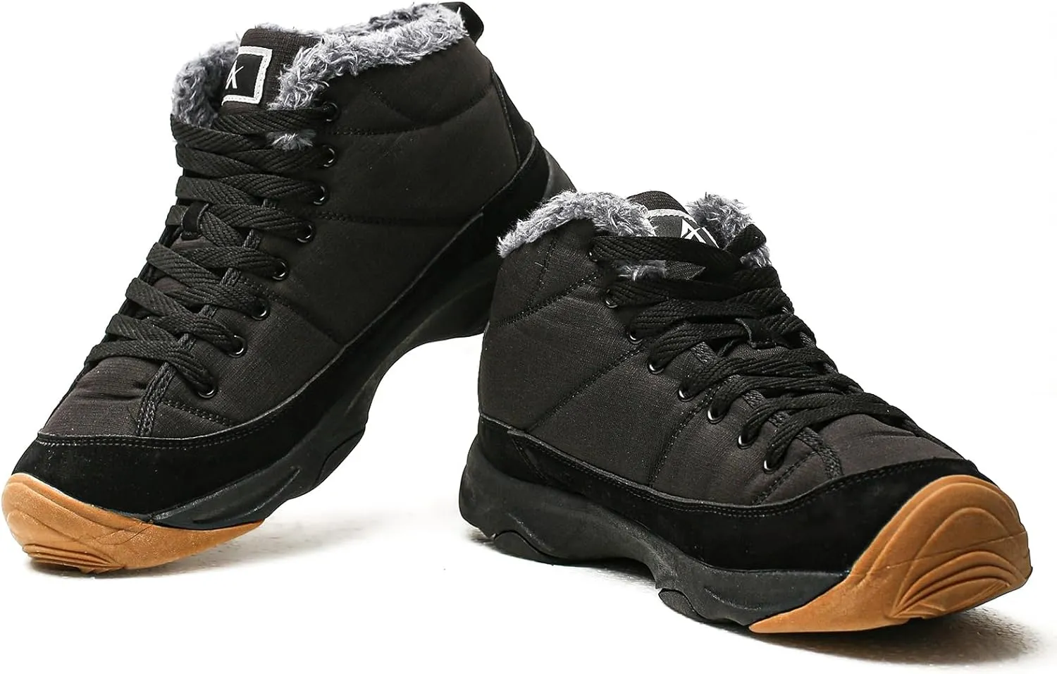 Azooken Men's Winter Backpacking Snow Boots Warm Water Resistant Fully Fur Lined Trekking Shoes Non Slip Casual Comfortable Hiking Boot
