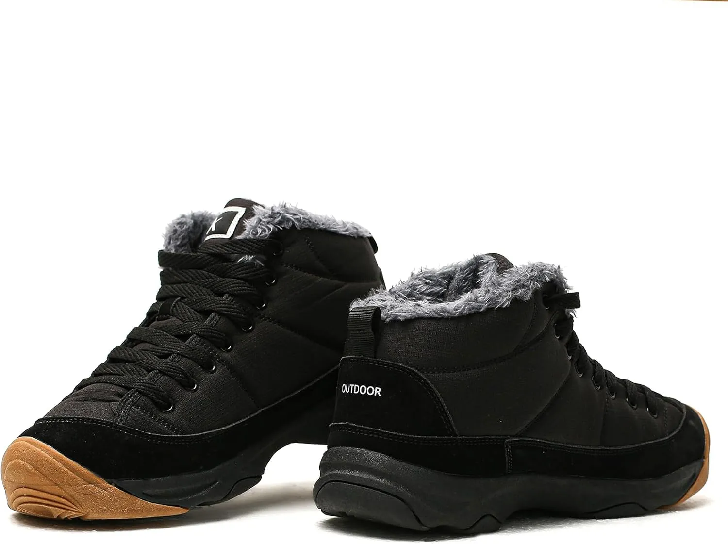 Azooken Men's Winter Backpacking Snow Boots Warm Water Resistant Fully Fur Lined Trekking Shoes Non Slip Casual Comfortable Hiking Boot