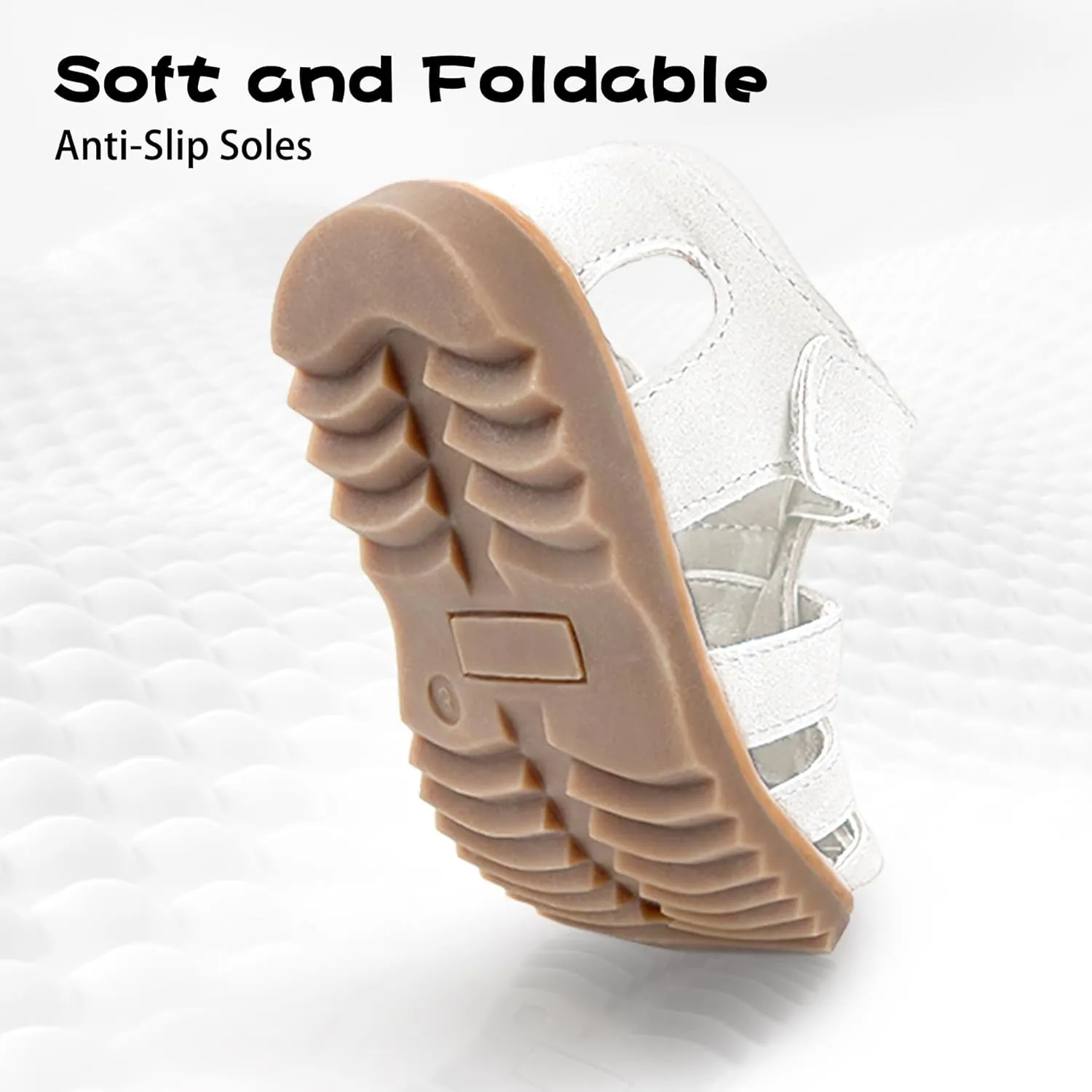Baby Boys Girls Closed Toe Summer Sandals Lightweight Non-Slip Soft Sole Leather Athletic Sandals Outdoor Toddler First Walking Shoes