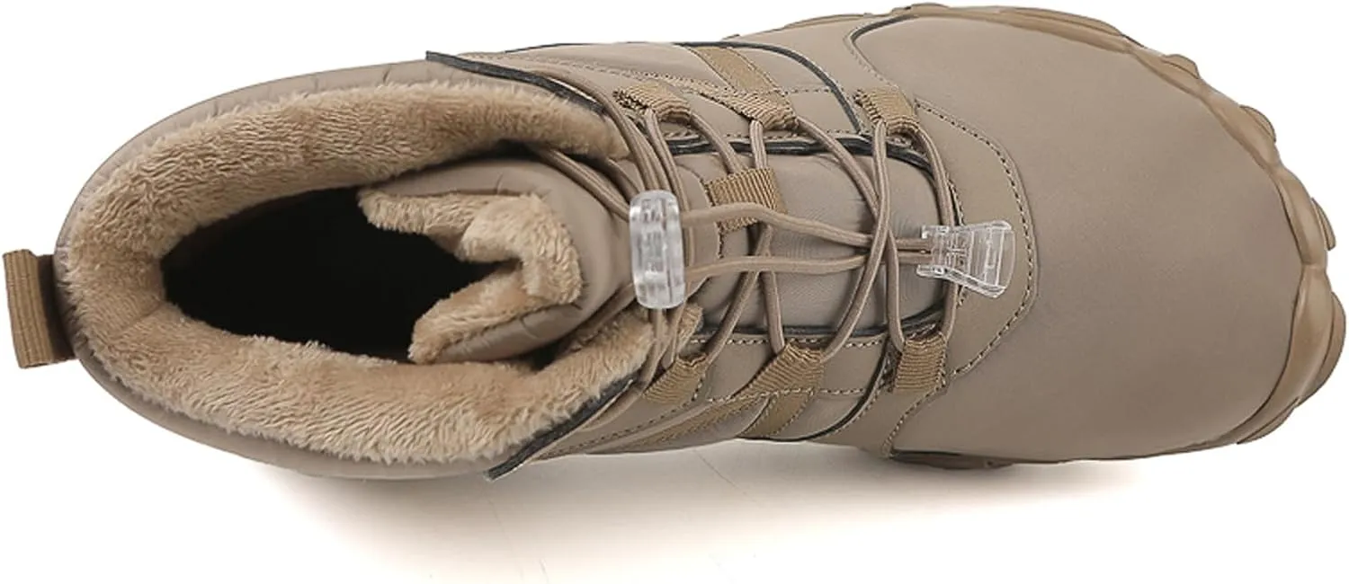 Barefoot Shoes Fur Lined Winter Mens Wide Toe Box Trail Runner Women Zero Drop Sole High top Walking Shoes Minimalist Outdoor Hiking Trekking Boots Sneakers