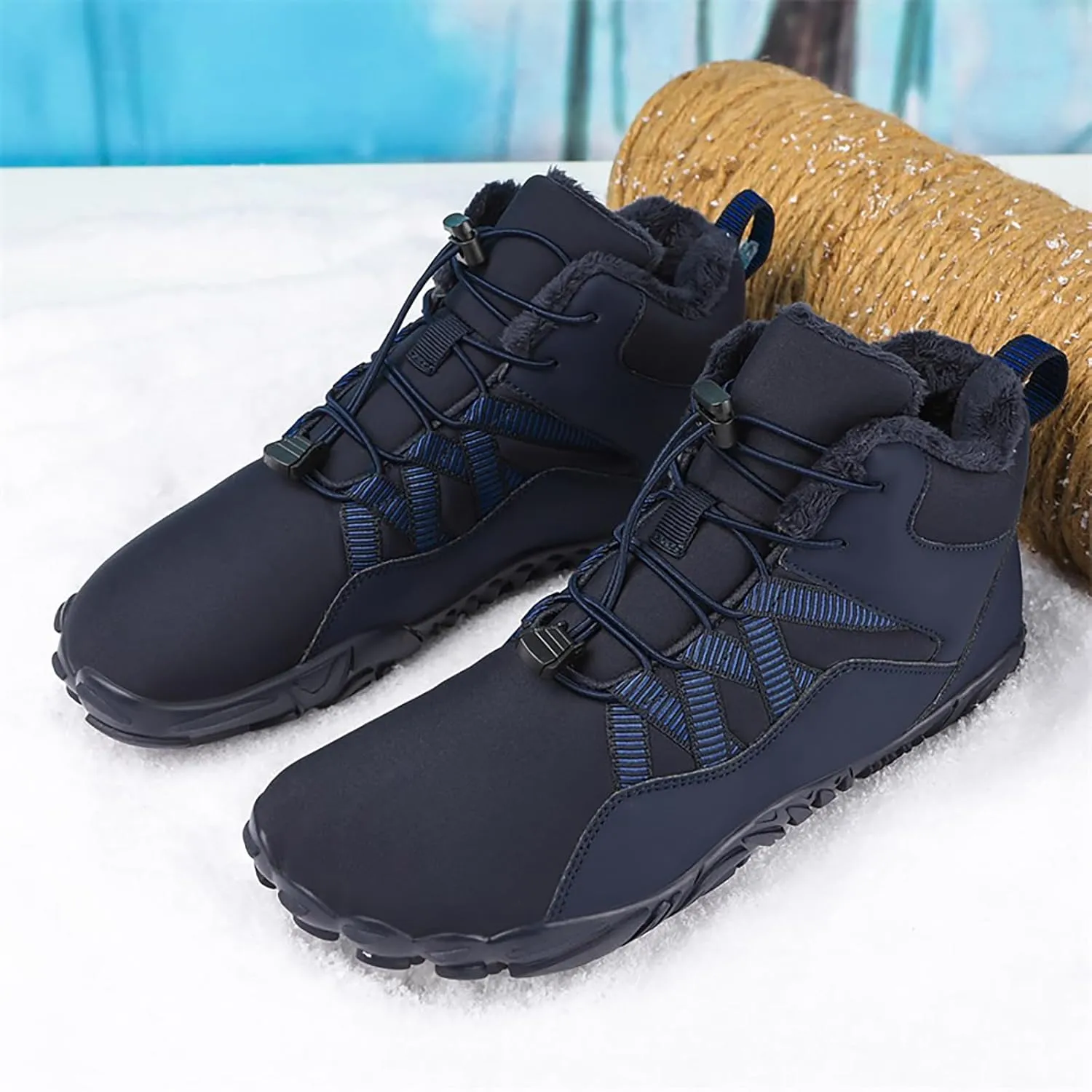 Barefoot Shoes Men Women Wide Toe Box Winter Cross Trainer Minimalist Zero Drop Sole Cotton Boots Sneakers