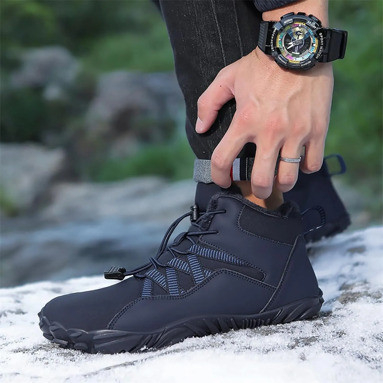 Barefoot Shoes Men Women Wide Toe Box Winter Cross Trainer Minimalist Zero Drop Sole Cotton Boots Sneakers