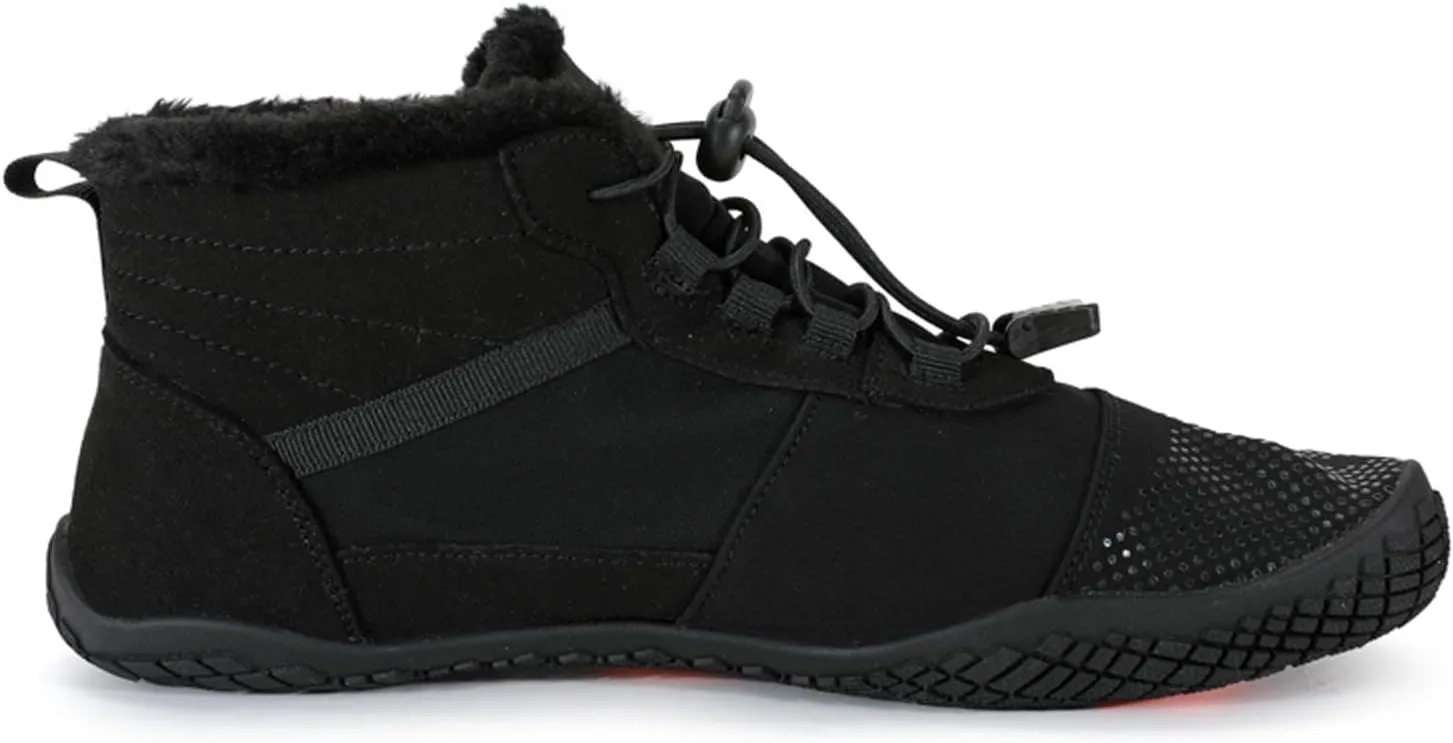 Barefoot Shoes Men's Womens Wide Toe Box Winter Trail Runner Minimalist Zero Drop Sole Cotton Boots Fur Lined Hiking Walking Shoes