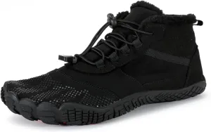 Barefoot Shoes Men's Womens Wide Toe Box Winter Trail Runner Minimalist Zero Drop Sole Cotton Boots Fur Lined Hiking Walking Shoes