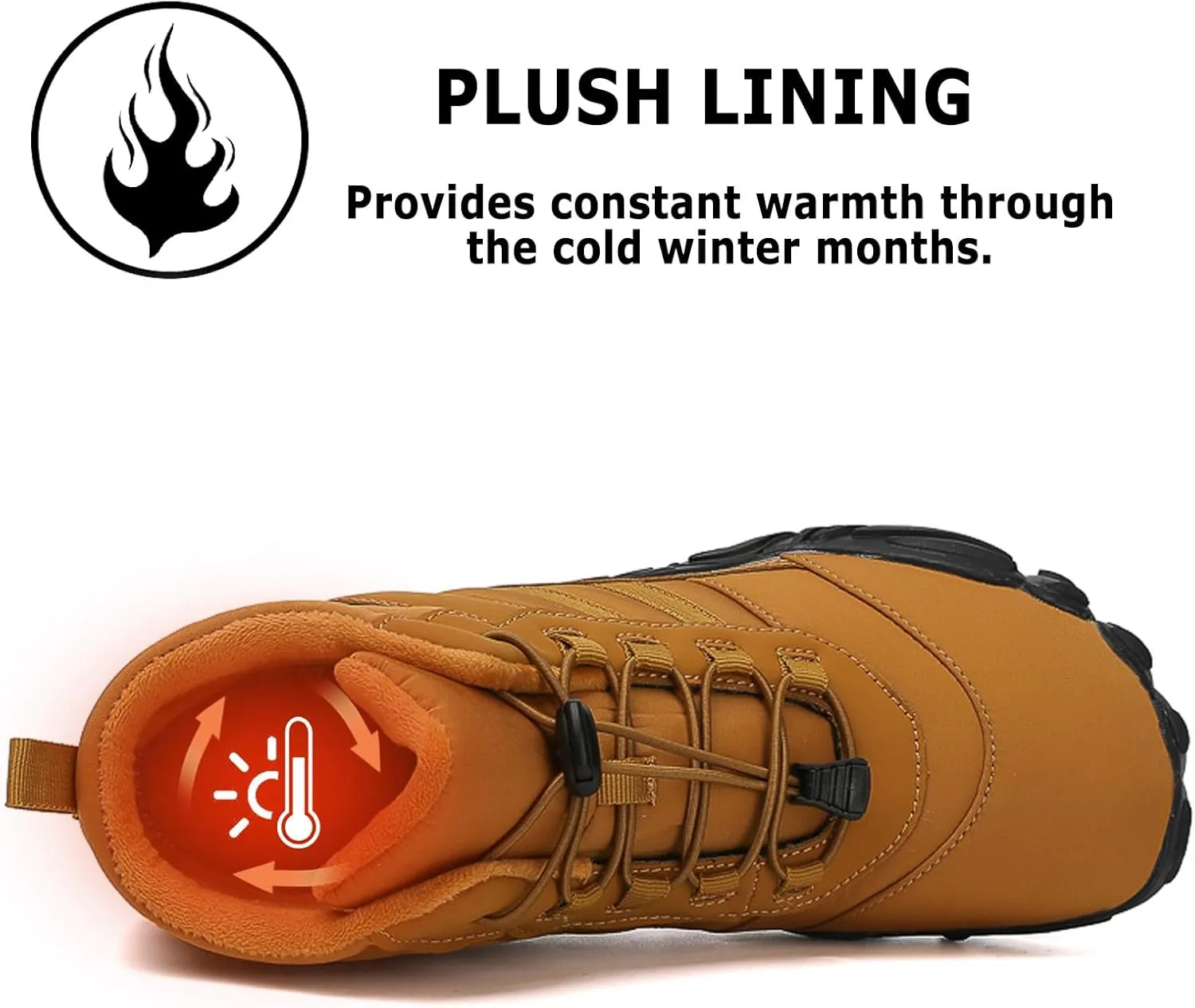 Barefoot Shoes Mens Womens Winter Warm Wide Toe Box Minimalist Zero Drop Outdoor Sole High-top Walking Shoes Snow Boots