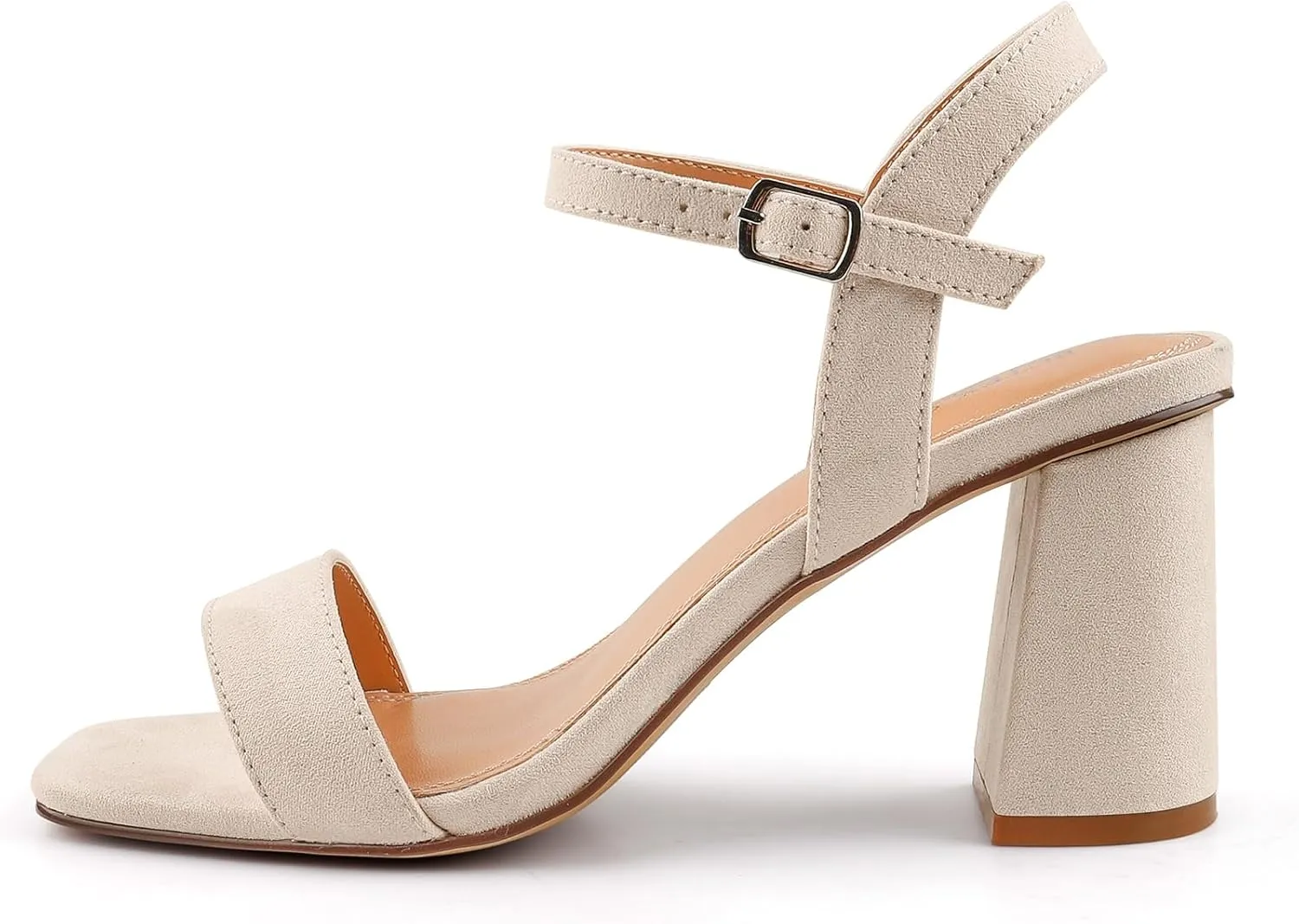 BCTEX COLL Women's Black Brown Nude Heels Open Toe Ankle Strap Heels for Women Comfortable High Chunky Block Casual Dressy Heel Sandals