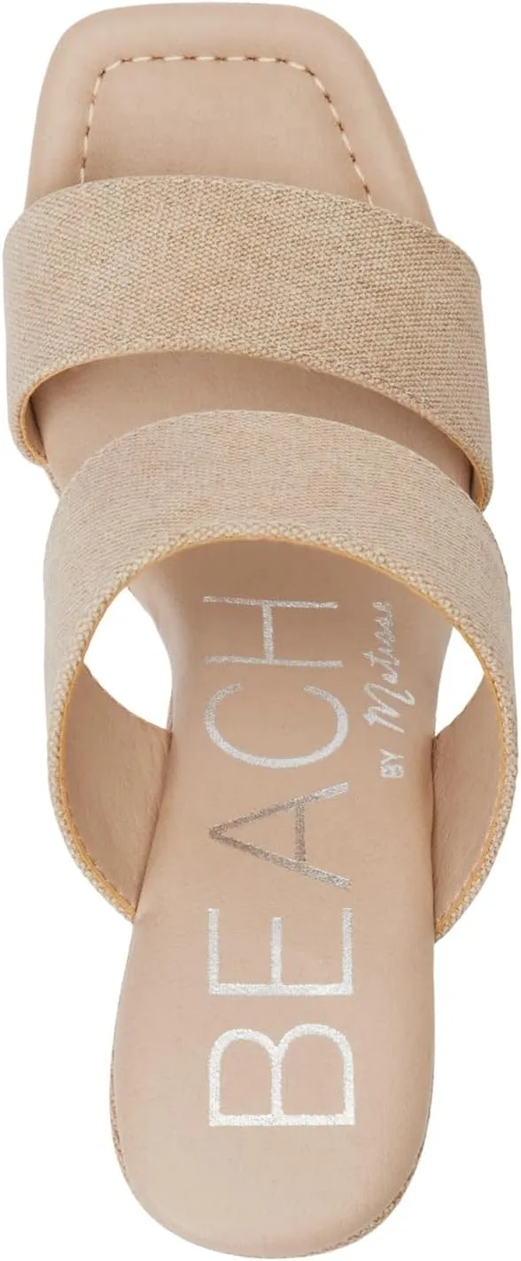 BEACH by Matisse Womens Gem Platform Block Casual Sandals Casual High Heel 3" & Up - Beige