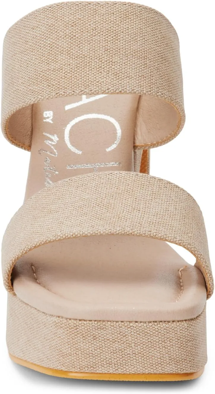 BEACH by Matisse Womens Gem Platform Block Casual Sandals Casual High Heel 3" & Up - Beige