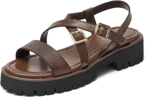 BEAU TODAY Women's Platform Sandals, Gladiator Sandals for Women, Womens Lightweight Fisherman Platform Sandals, Fashion Open Toe Chunky Sandals