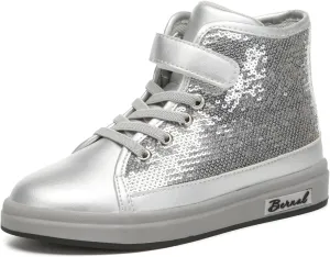 Bernal Kids Fashion High Top Sneakers Sparkle Sequins Flash Walking Shoes for Boys Girls Gift Party Birthday Christmas Halloween (Toddler/Little Kid/Big Kid)