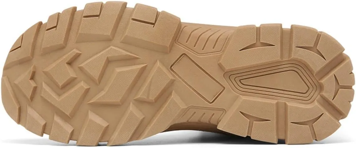 Bitiger Men's Combat Boots with Side Zipper Velcro and Casual Outdoor Mountaineering Trekking Commando Tactical Boots