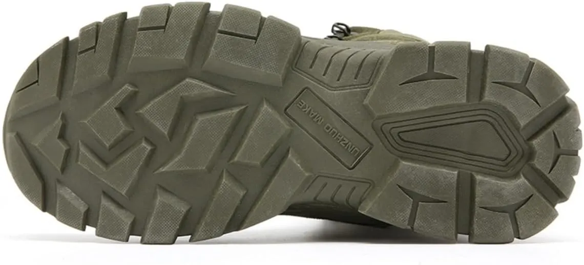 Bitiger Men's Combat Boots with Side Zipper Velcro and Casual Outdoor Mountaineering Trekking Commando Tactical Boots