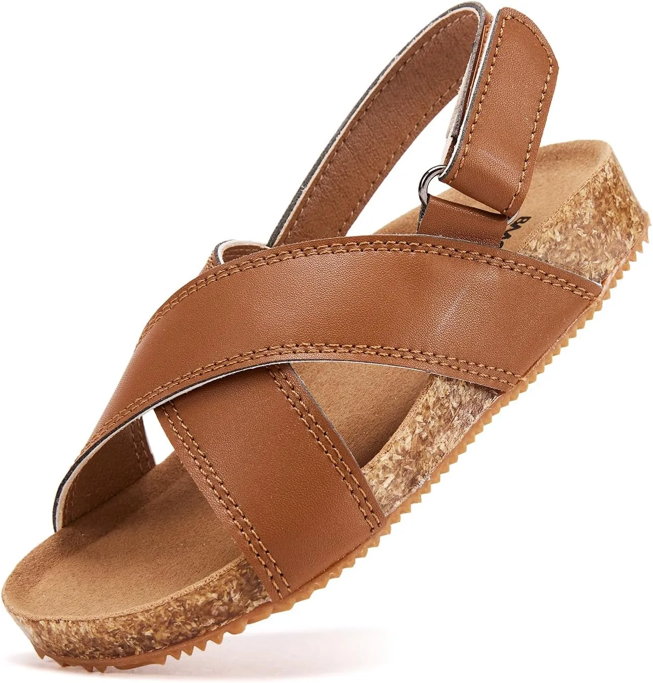 BMCiTYBM Toddler Boys Girls Sandals Open Toe Arch Support Slides Adjustable Straps Cork Footbed Slippers for Indoor Outdoor