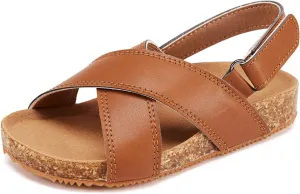 BMCiTYBM Toddler Boys Girls Sandals Open Toe Arch Support Slides Adjustable Straps Cork Footbed Slippers for Indoor Outdoor