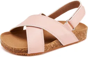 BMCiTYBM Toddler Boys Girls Sandals Open Toe Arch Support Slides Adjustable Straps Cork Footbed Slippers for Indoor Outdoor