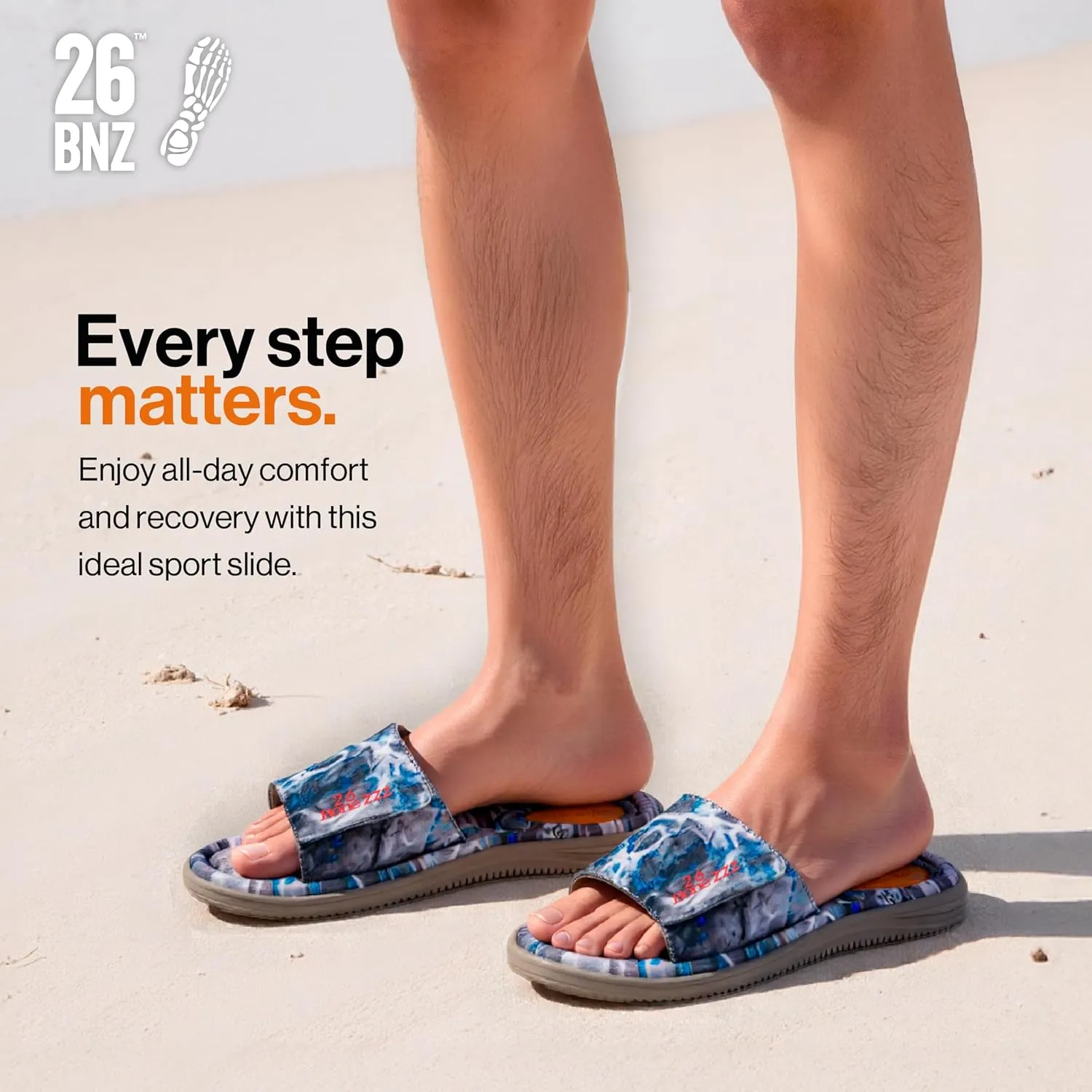 Bonezzz Glidzzz Memory Foam Slides – Recovery Sandals w/Heel Pad & EVA Traction