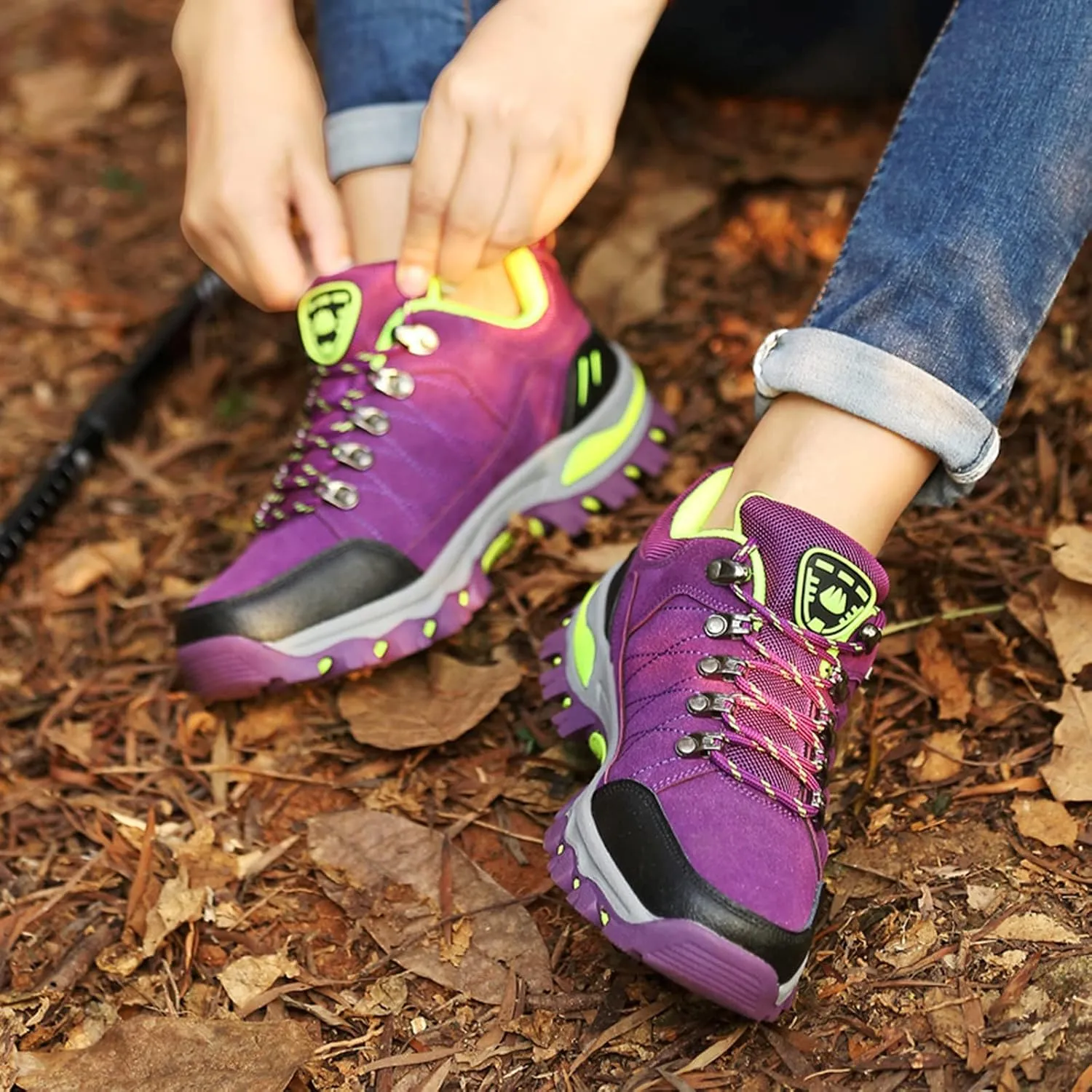 BORAMAX Women's Sneakers Outdoor Sports Climbing Hiking Shoes Waterproof Trekking Running Shoes Womens Climbing Shoes