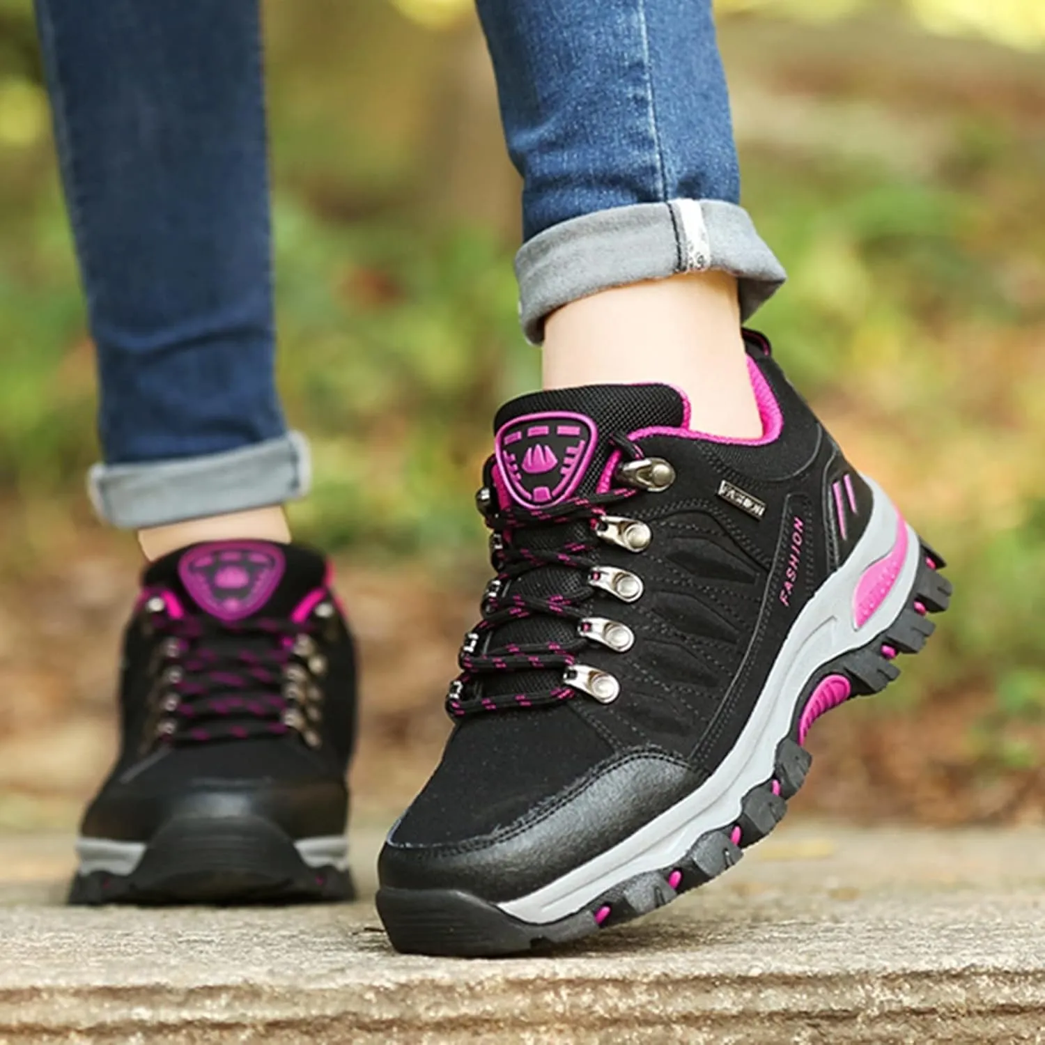 BORAMAX Women's Sneakers Outdoor Sports Climbing Hiking Shoes Waterproof Trekking Running Shoes Womens Climbing Shoes