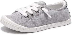 Boy and Girl Slip on Canvas Sneaker, Kids Low Top Casual Fashion Shoes, Comfy Lace up Walking Shoes