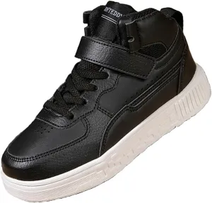 Boy Girl Board Shoes Non-Slip Outdoor Adjustable Strap Closure High Top Sneakers for Little Kids/Big Kids Age 6-12 Years