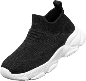 Boys and Girls Sock Shoes Casual Sports Running Walking Knitted Shoes Slip-On High Tops Lightweight Breathable Non Slip (Toddler/Little Kid/Big Kid)
