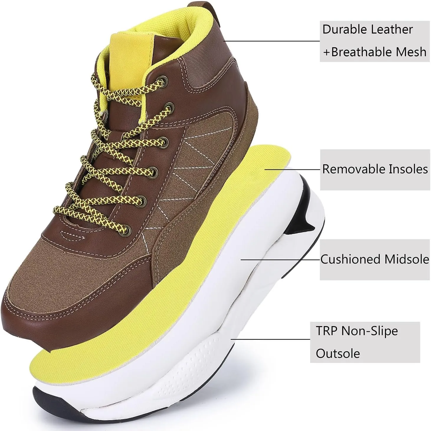 Boy's Casual Outdoor Trekking Walking Shoes, Mid Athletic Hiking Comfortable Boot Anti-Slip Trail Running Sneakers (Little Big Kid)