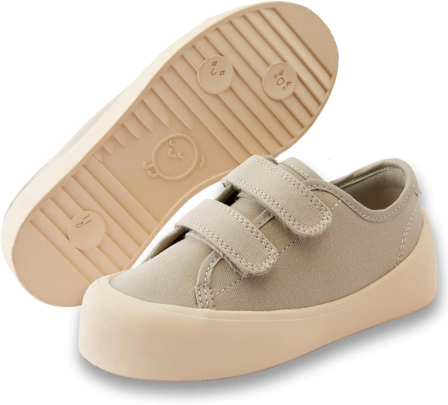 Boys Girls Kids Shoes Dual Hook and Loops Cupsole Casual Lightweight Canvas Sneakers with Sport Sole