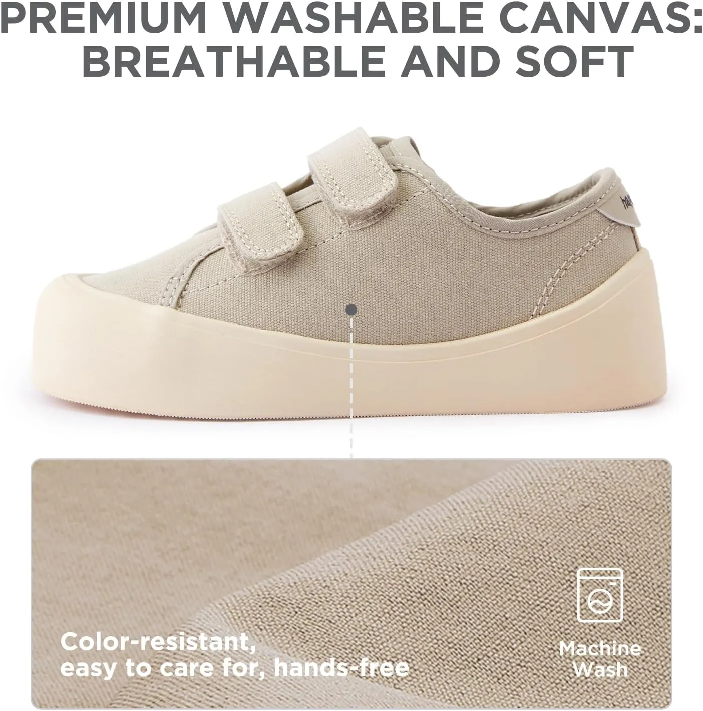 Boys Girls Kids Shoes Dual Hook and Loops Cupsole Casual Lightweight Canvas Sneakers with Sport Sole