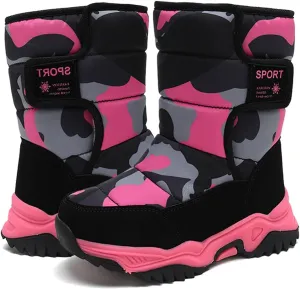 Boys Girls Snow Boots Winter Outdoor Waterproof Slip Resistant Cold Weather Shoes(Little Kid/Big Kid)