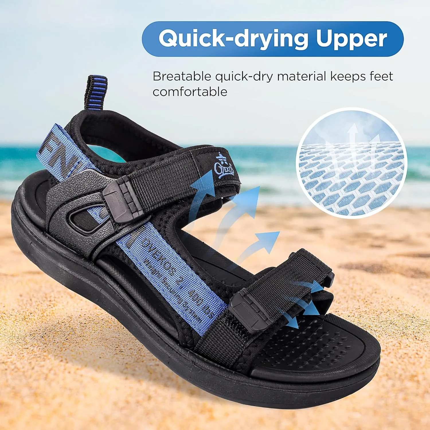Boys Sandals Kids Summer Sports Hiking Sandals Adjustable Straps for Beach Outdoor Lightweight(Little Kid/Big Kid)