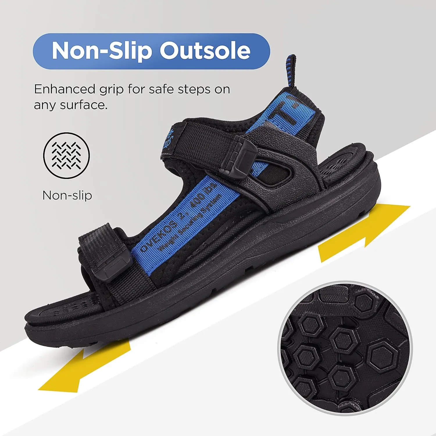 Boys Sandals Kids Summer Sports Hiking Sandals Adjustable Straps for Beach Outdoor Lightweight(Little Kid/Big Kid)