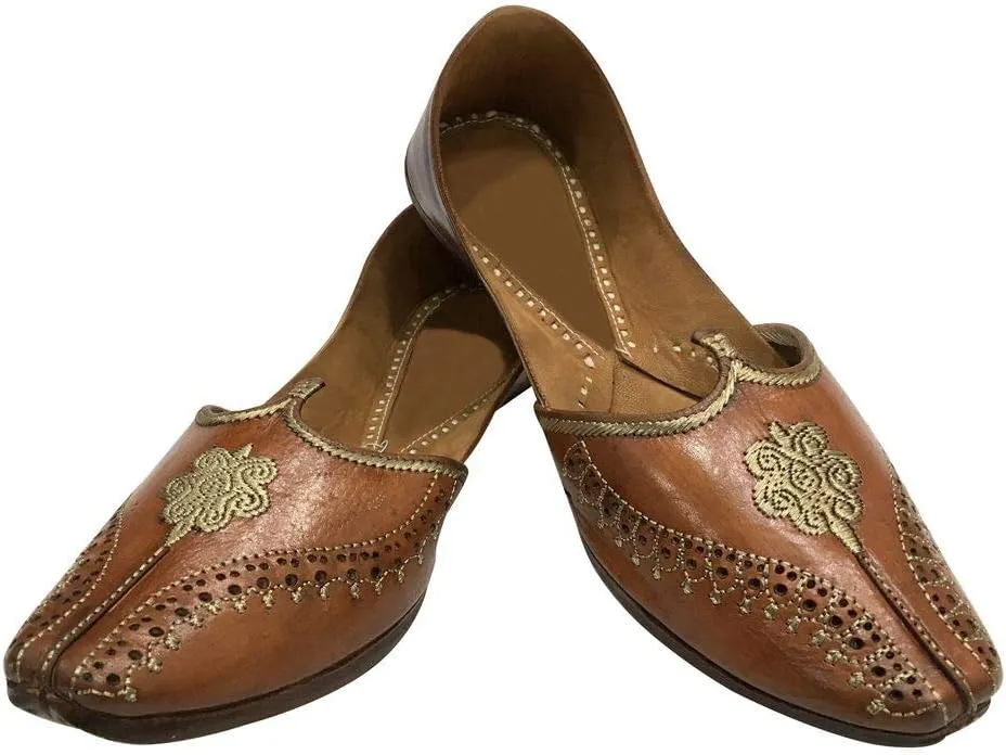 Brown Maharaja Look Old Mens Shoes Khussa Mojari Punjabi Jutti Ethnic Hobo
