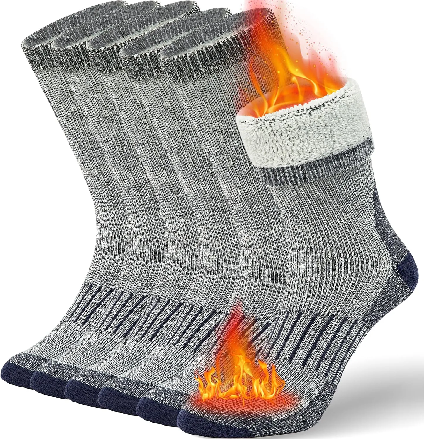 Buttons & Pleats Premium Merino Wool Hiking Socks Outdoor Trail Crew Socks