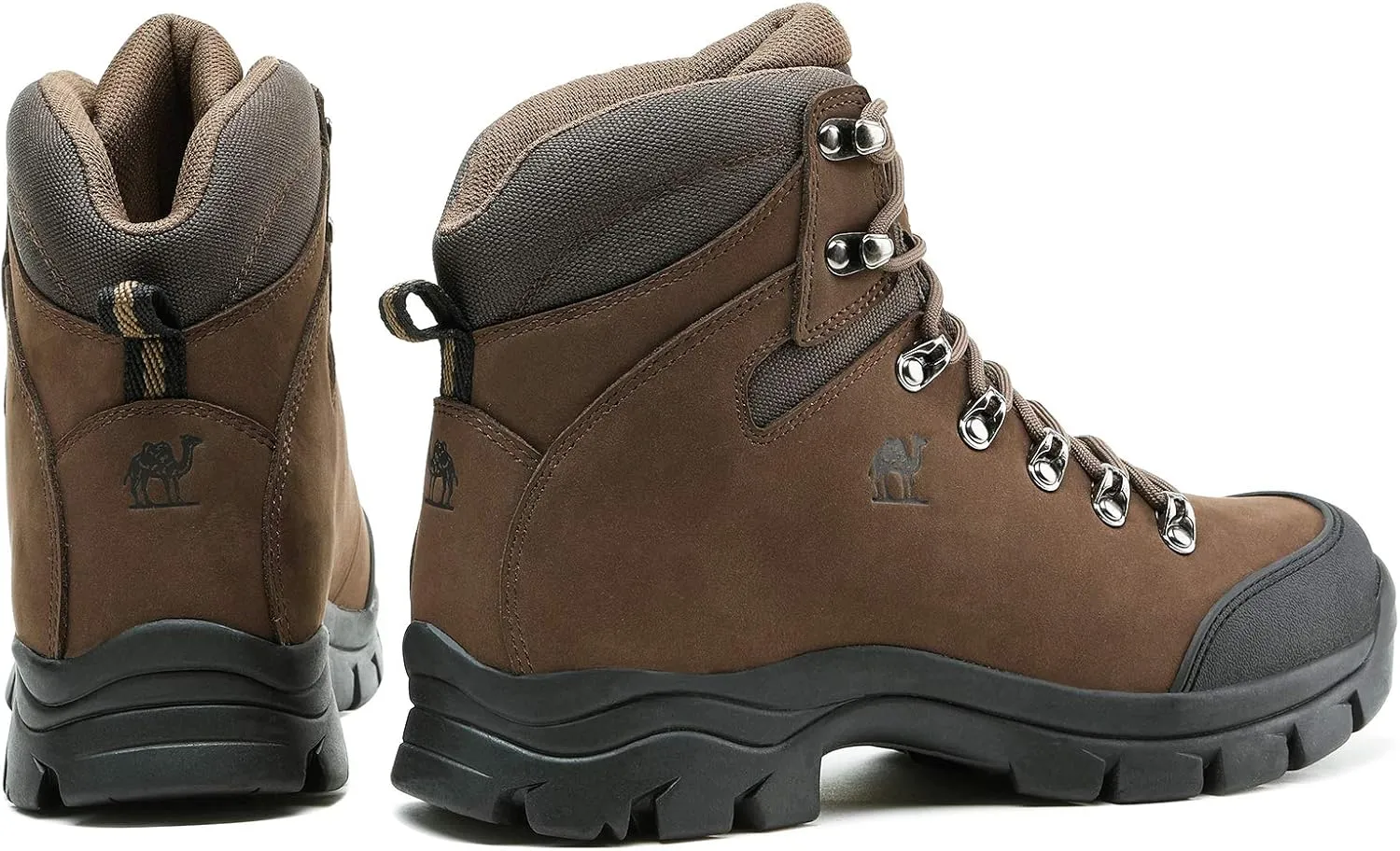 CAMEL CROWN Mens Hiking Boots Outdoor Trekking Backpacking Boot Mid Hiker Boot for Men Genuine Leather