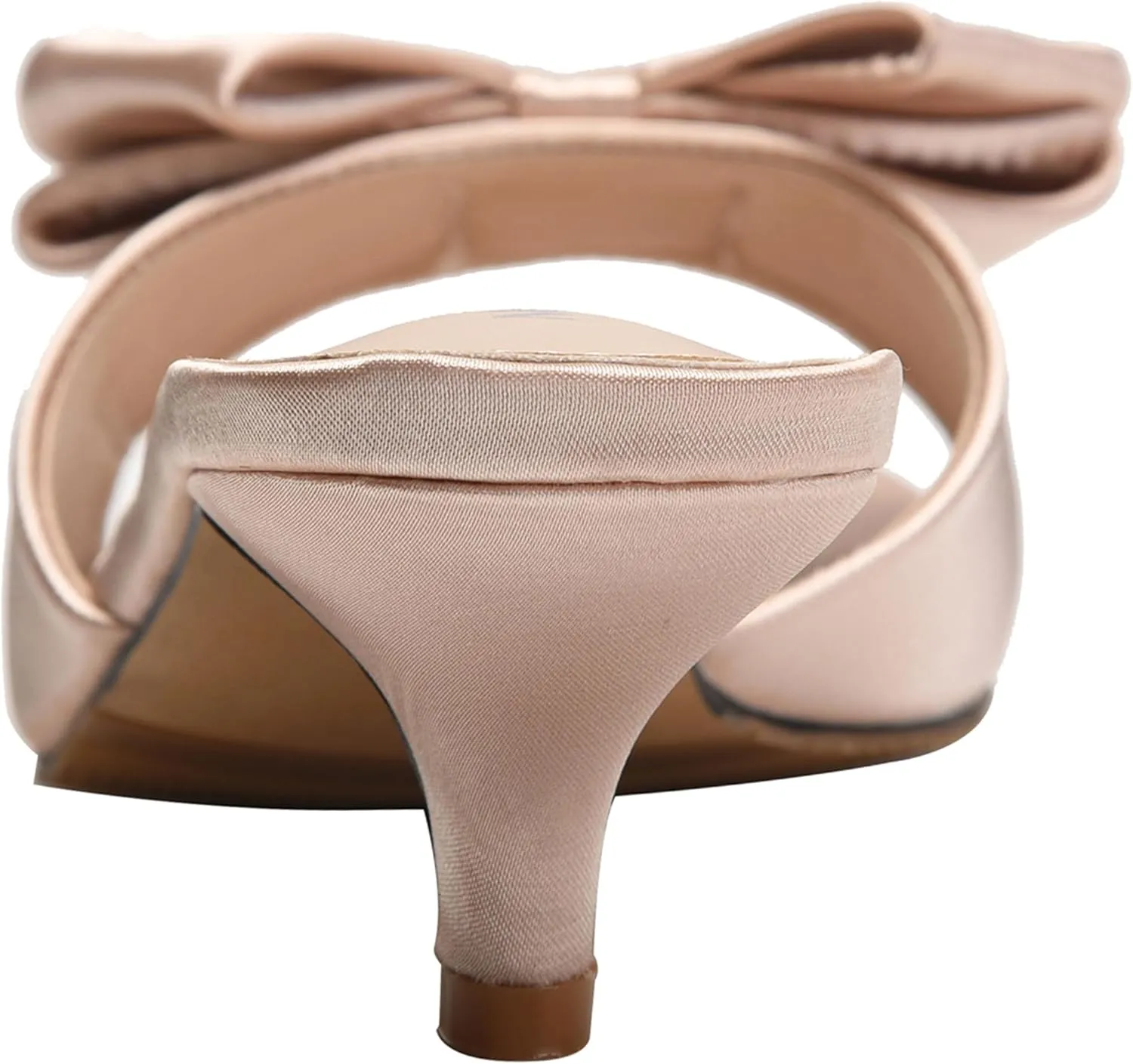 CAMSSOO Women's Satin Kitten Heels Mules Sandals Slip On Bowknot Open Toe Backless Dress Sexy Low Heeled Slipper Slides…