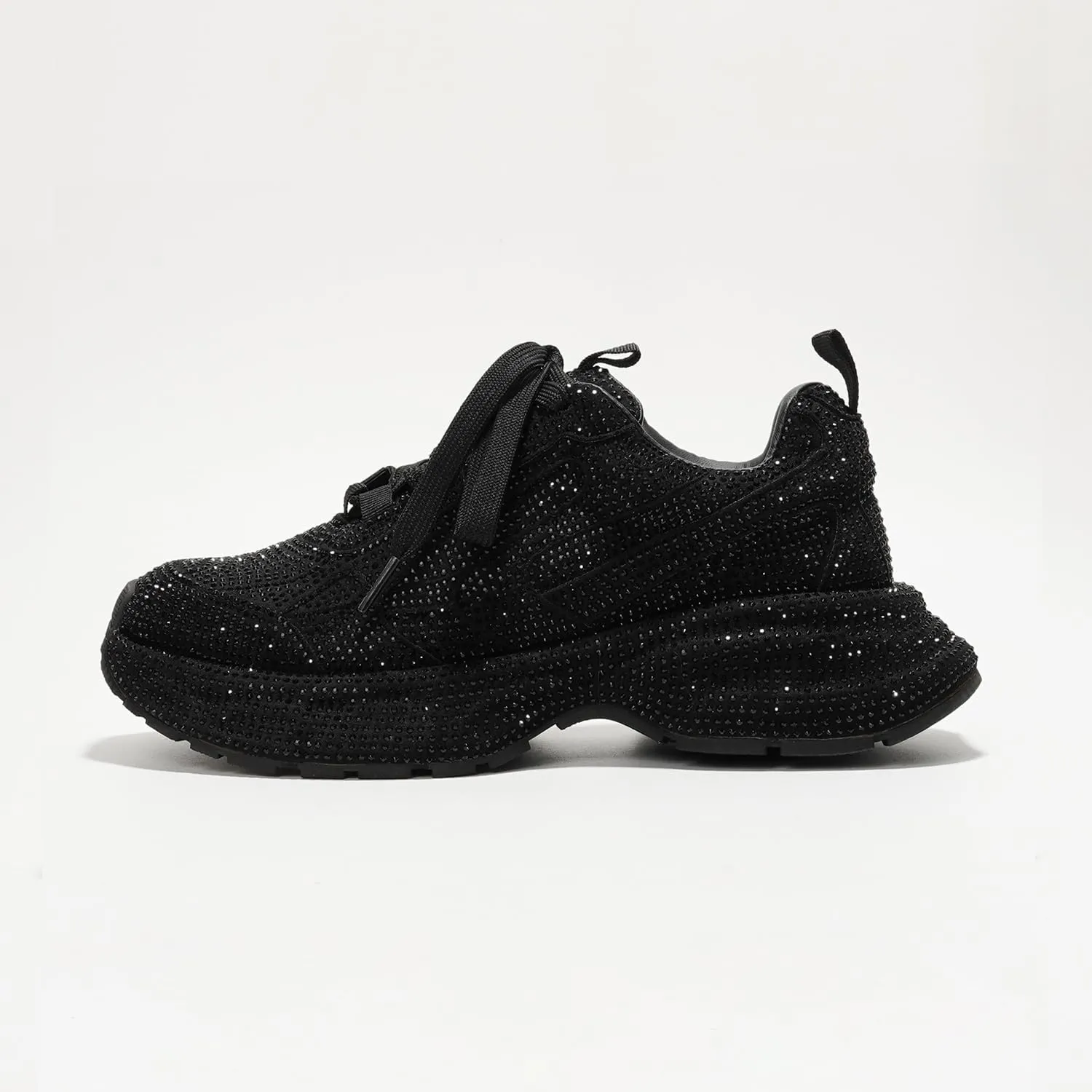 Cape Robbin Johanna Sneakers, Chunky Sneakers Women, Trendy Rhinestone Platform Sneakers, Chunky Black & White Sneakers Women
