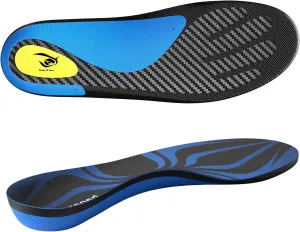Carbon Fiber Insole with Arch Support for Long Periods of Standing, Jogging, Hiking and Other Outdoor Sports, as Well as a Work Boot Insole. (Blue, M：9.5/10丨W：10.5/11（290mm）)