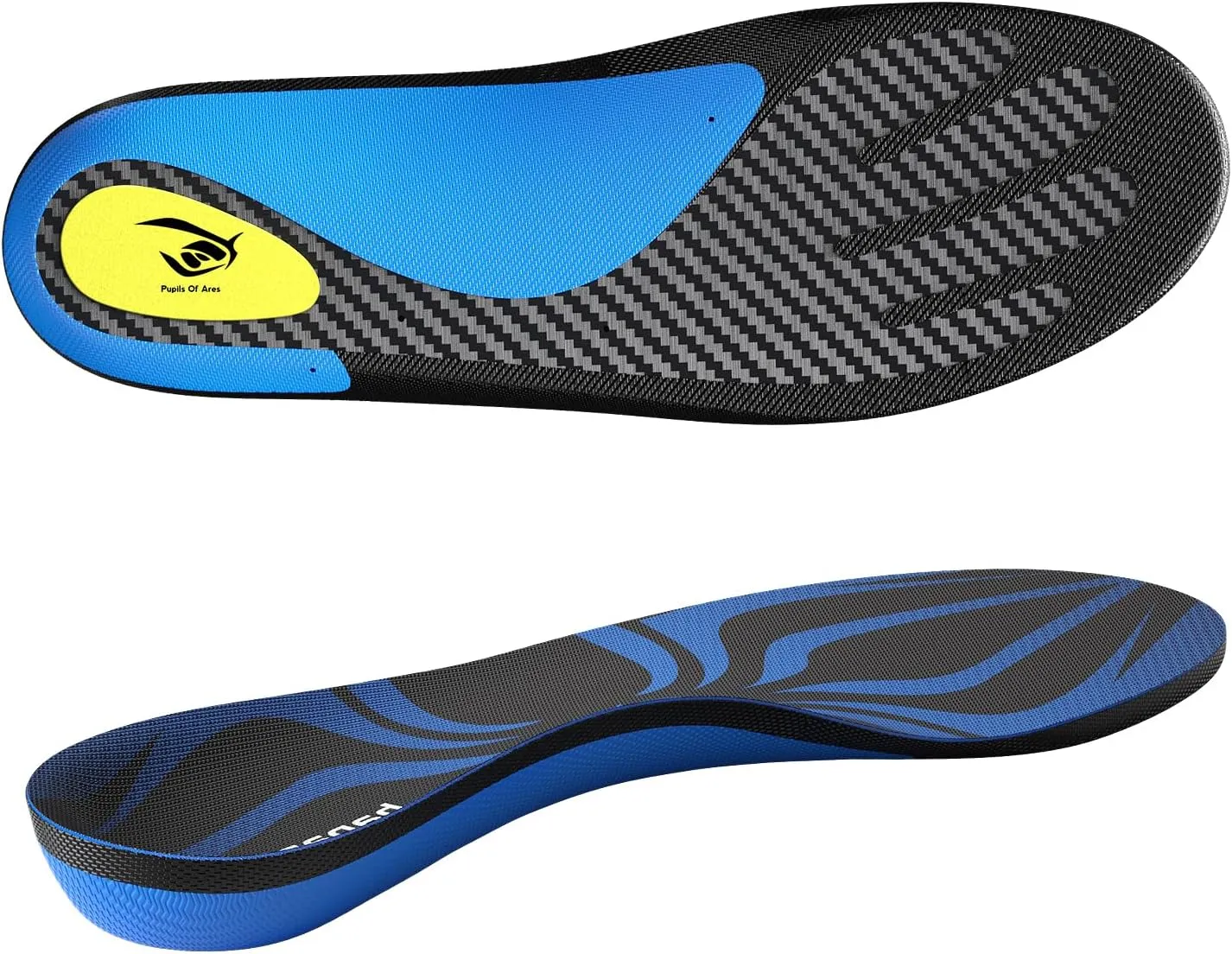 Carbon Fiber Insole with Arch Support for Long Periods of Standing, Jogging, Hiking and Other Outdoor Sports, as Well as a Work Boot Insole. (Blue, M：9.5/10丨W：10.5/11（290mm）)